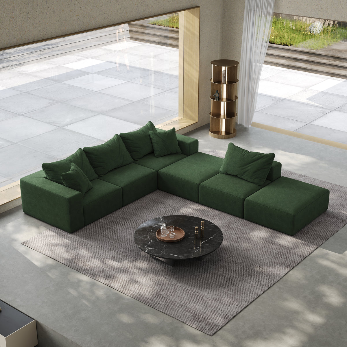 Oversized sponge cloud sofa,Modern Upholstered Sectional Sofa Couch Set,Modular 162" L Shaped Sectional Living Room Sofa Set With 6 Pillows,Free Combination Sofa Couch for Living Room,Bedroom W834S00326-djyc