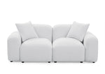 L-Shape Modular Sectional Sofa, DIY Combination,Teddy Fabric,White W487S00148-djyc