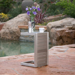 Modern C-Shaped Outdoor Side Table – Sleek Aluminum Frame for Patio and Poolside 59990-djyc