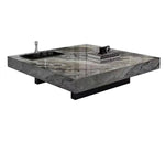 Modern Coffee Table - Ceramic Sintered Stone & Tempered Glass Design for Living Room hlkwd-4115