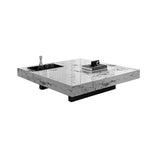 Modern Coffee Table - Ceramic Sintered Stone & Tempered Glass Design for Living Room hlkwd-4115