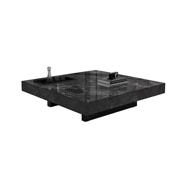 Modern Coffee Table - Ceramic Sintered Stone & Tempered Glass Design for Living Room hlkwd-4115