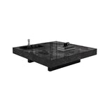 Modern Coffee Table - Ceramic Sintered Stone & Tempered Glass Design for Living Room hlkwd-4115