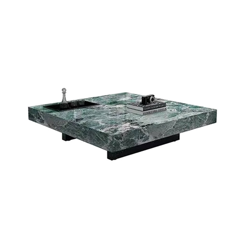 Modern Coffee Table - Ceramic Sintered Stone & Tempered Glass Design for Living Room hlkwd-4115