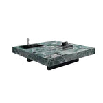 Modern Coffee Table - Ceramic Sintered Stone & Tempered Glass Design for Living Room hlkwd-4115