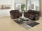 Modern Style Comfortable 2pc Living Room Set Pillow Arms Cushion Back Suede Padded Chocolate Finish Horizontal Tufting Primary Living Room Furniture-B011S02398