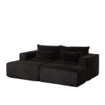 87" Oversized Sectional Lounge Chaise,No Assembly Required,Cloud Plush Loveseat with two Removable Footstool,Fluffy Modern Sleeper Chair for Indoor Living Room Bedroom W834S00333-djyc