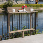 Outdoor Acacia Wood Balcony Bar Table, Gray Finish 62603.00GRY-djyc