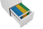 3 Drawer Mobile File Cabinet Under Desk Office,Simple Style Versatile Storage Cabinet for Legal/Letter/A4 Files, 5 Wheel Design Anti-Tilting Cold Rolled Steel Waterproof Moisture-Proof White W1247P145905-djyc