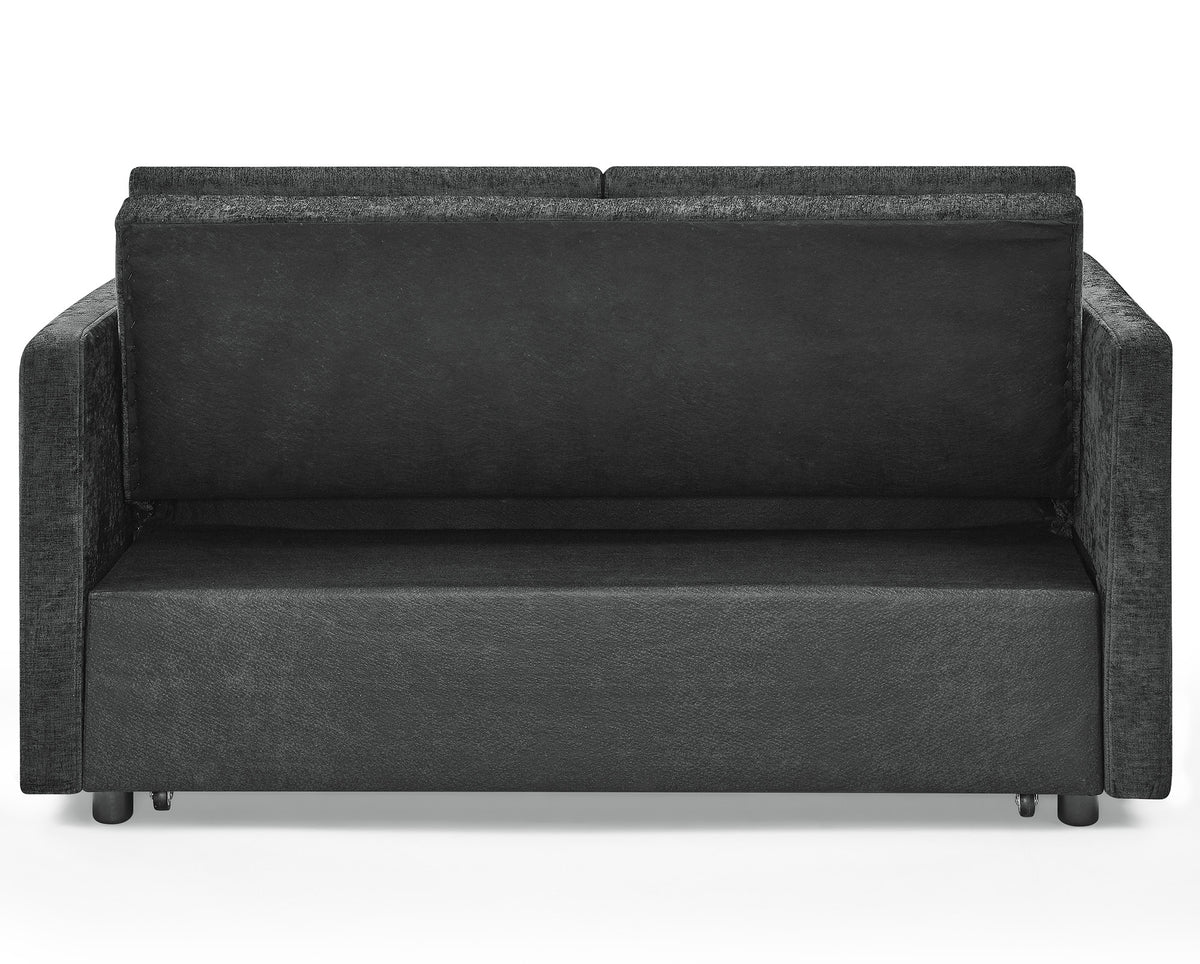 Loveseats Sofa Bed with Pull-out Bed,Adjsutable Back and Two Arm Pocket,Black (54.5"x33"x31.5") W48766865-djyc