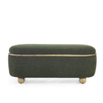Storage Ottoman Bench, Upholstered End of Bed Ottoman Bench with Storage and Seating, Large Blanket Storage Bench for Foot Rest in Bedroom, Living Room, Entryway, Dark green W487P179605-djyc