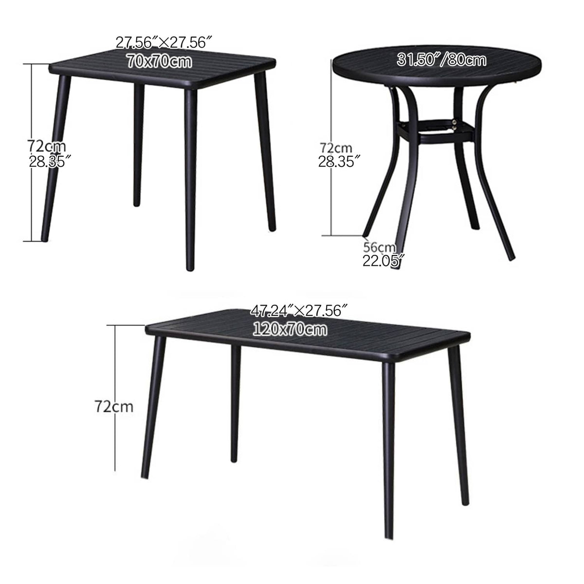 Durable Black WPC Table with Sleek Modern Design for Outdoor and Indoor Use zy-034