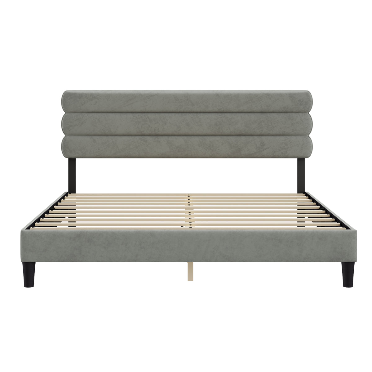King Bed Frame with Headboard,Sturdy Platform Bed with Wooden Slats Support,No Box Spring,Mattress Foundation,Easy Assembly W1793140486-djyc