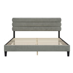 King Bed Frame with Headboard,Sturdy Platform Bed with Wooden Slats Support,No Box Spring,Mattress Foundation,Easy Assembly W1793140486-djyc