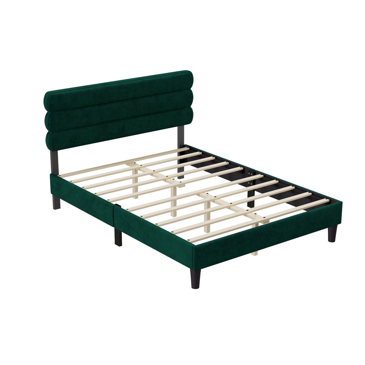 Queen Bed Frame with Headboard,Sturdy Platform Bed with Wooden Slats Support,No Box Spring,Mattress Foundation,Easy AssemblyGreen W1793140484-djyc