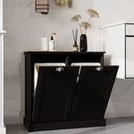 Two-Compartment Tilt-Out Laundry Sorter Cabinet-Black W1120139082-djyc