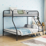 Heavy Duty Twin-Over-Full Metal Bunk Bed, Easy Assembly with Enhanced Upper-Level Guardrail, Black W840127266-djyc