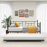 Metal Daybed Frame Twin Size Platform with trundle , No Box Spring Needed Black W840104493-djyc