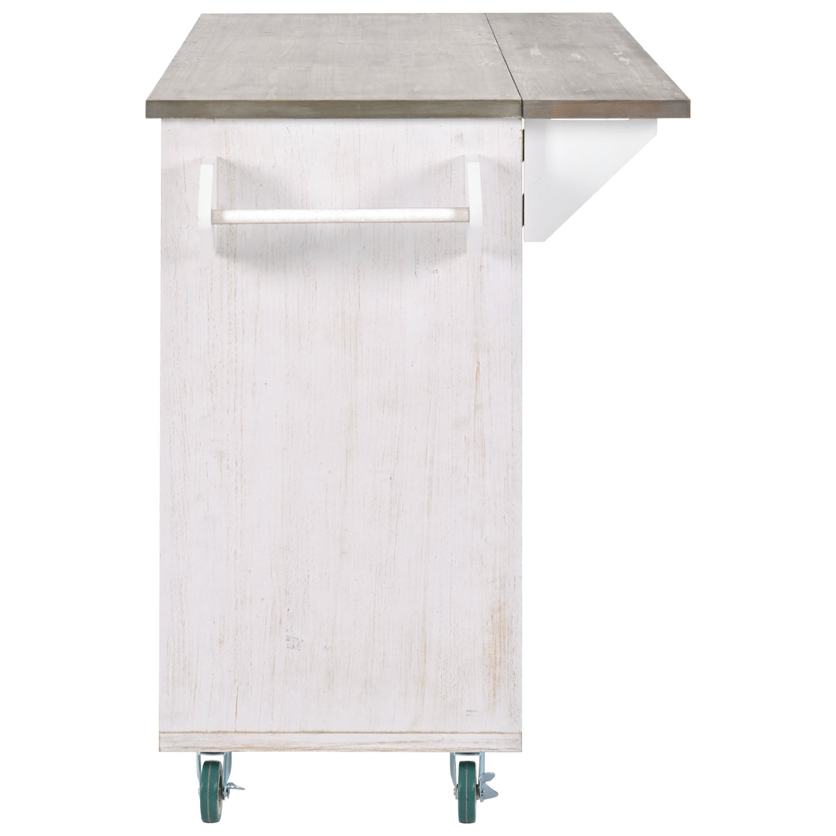 Retro Mountain Wood 47"D Kitchen Island with Drop Leaf, Farmhouse Kitchen Island on Wheels with Internal Storage Rack, Rolling Kitchen Cart with Towel Rack for Living Room, Kitchen, Dining Room(White) WF315658AAW-djyc