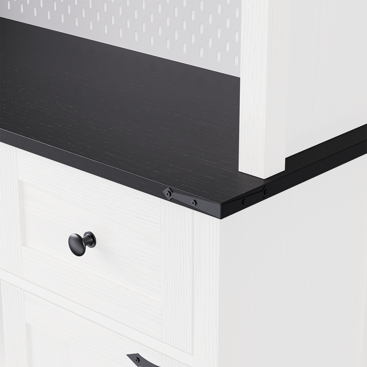 K&K 71" Farmhosue Pantry Bar Cabinet with Internal Storage Rack,Kitchen Cabinet with Hutch,Sliding Door,Power Outlet,Pegboard,Wine & Glasses Rack,3 Drawers,Rustic Coffee Bar Storage Cabinet,White Oak N707S000008W-djyc