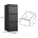3 Drawer File Cabinet with Lock,Two Drawer Filing Cabinet,Vertical Metal File Cabinet for Home Office Organizer Storage Cabinet Fit Letter/A4/Legal Size File W1247P173369-djyc