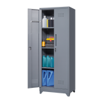 Metal Storage Cabinets, Cleaning Tool Cabinet with Locking Door, Tall Broom Tool Organizer and Storage, Large Storage Cabinet for Kitchen, Pantry, Office, Shop W328P193783-djyc