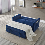 Loveseats Sofa Bed with Pull-out Bed,Adjsutable Back and Two Arm Pocket,Blue (54.5"x33"x31.5") W48766864-djyc