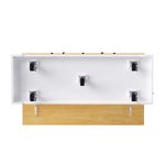 K&K 53inch Large Kitchen Island with Drop Leaf, Power Outlet, Door Internal Storage Rack, Rolling Kitchen Cart on 5 Wheels with 5 Open Side Racks for Kitchen, Dining Room,White(Not include bar stools) N707P185531W-djyc