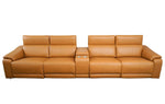5-Piece Modular Leather Sofa with 2 Cup Holders,Comfortable Sectional Sofa Set for Living Room, Brown-B347S00034