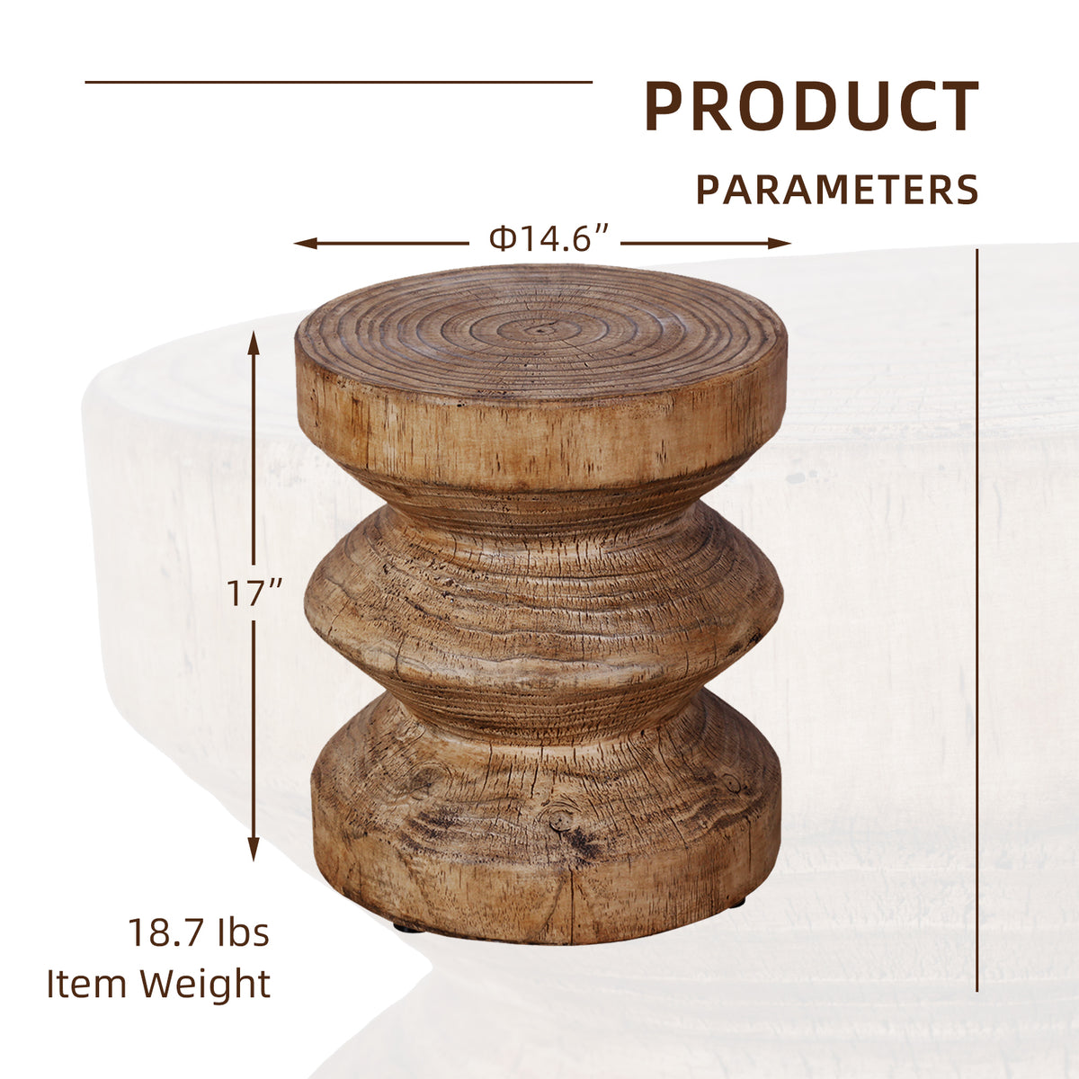 Faux Woodgrain Texture Round Accent Table W2029P165687-djyc