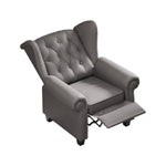 Modern Tufted Push Back Armchair Technical Leather Chair, Adjustable Single Sofa Chair with Sturdy Wood Legs for Bedroom, Living Room, Small Space(Color:GREY) W1669P205992-djyc