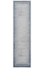 MARFI Collection 2X8 Blue / Ivory / Bordered Runner Rug-B189P183527
