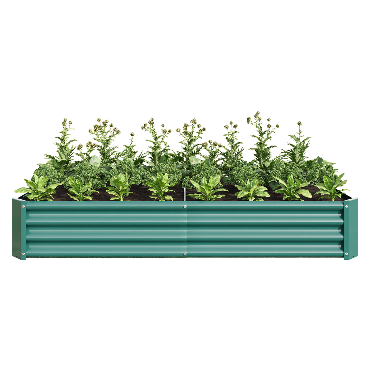 Raised Garden Bed Outdoor, 6×3×1ft , Metal RaisedRectangle Planter Beds for Plants, Vegetables, and Flowers - Green W84091003-djyc