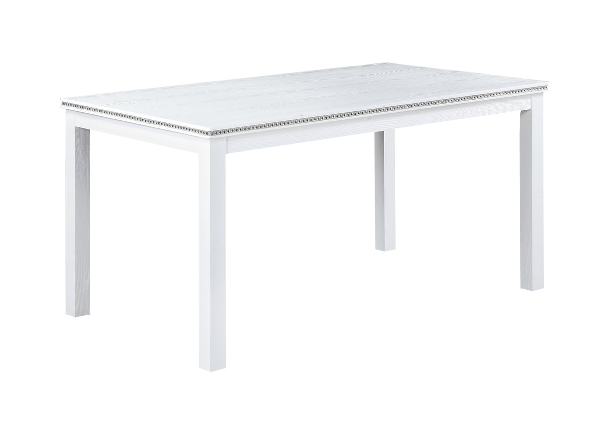 Wooden Dining Rectangular Table with Bench, Kitchen Table with Bench for Small Space, 6 Person Dining Table, White W1998S00046-djyc