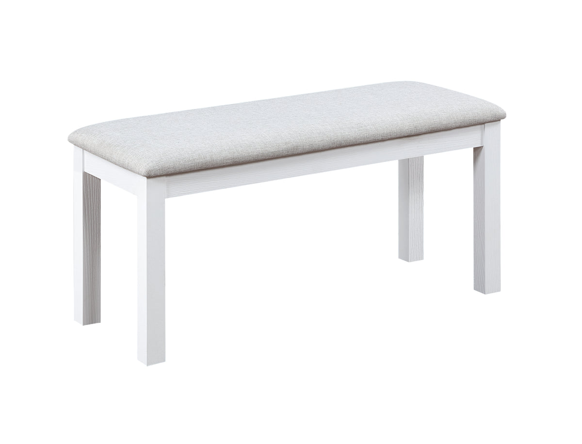 Wooden Dining Rectangular Table with Bench, Kitchen Table with Bench for Small Space, 6 Person Dining Table, White W1998S00046-djyc