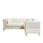 81.5-Inch Chenille Corner Sofa , L-Shaped Sectional Couch, 5-Seater Corner Sofas with 3 Cushions for Living Room, Bedroom, Apartment, Office W834S00261-djyc