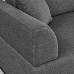 Linen Fabric 3 Seat Sofa with Two End Tables and Two Pillows, Removable Back and Armrest, Morden Style Upholstered 3-Seat Couch for Living Room W487139512-djyc