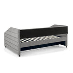 Full Size Daybed with Trundle Upholstered Tufted Sofa Bed, Linen Fabric, Grey (82.5"x58"x34") W487S00178-djyc