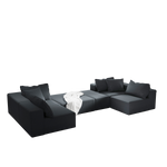 Modern Upholstered Sectional Sofa Couch Set,Modular 132" L Shaped Sectional Living Room Sofa Set With 6 Pillows,Free Combination Sofa Couch for Living Room,Bedroom W834S00313-djyc