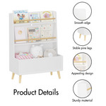 Kids Bookshelf, Book and MagazineRack, Book Organizer, toy Storage Cabinet Organizer, White W808127562-djyc