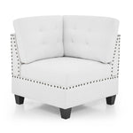 U shape Modular Sectional Sofa,DIY Combination,includes Two Single Chair ,Two Corner and Two Ottoman,Ivory Chenille W487S00195-djyc