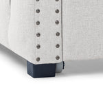 Daybed with Trundle Upholstered Tufted Sofa Bed, with Button and Copper Nail on Square Arms,both Twin Size, Beige(85"x42.5"x31.5") W487S00104-djyc