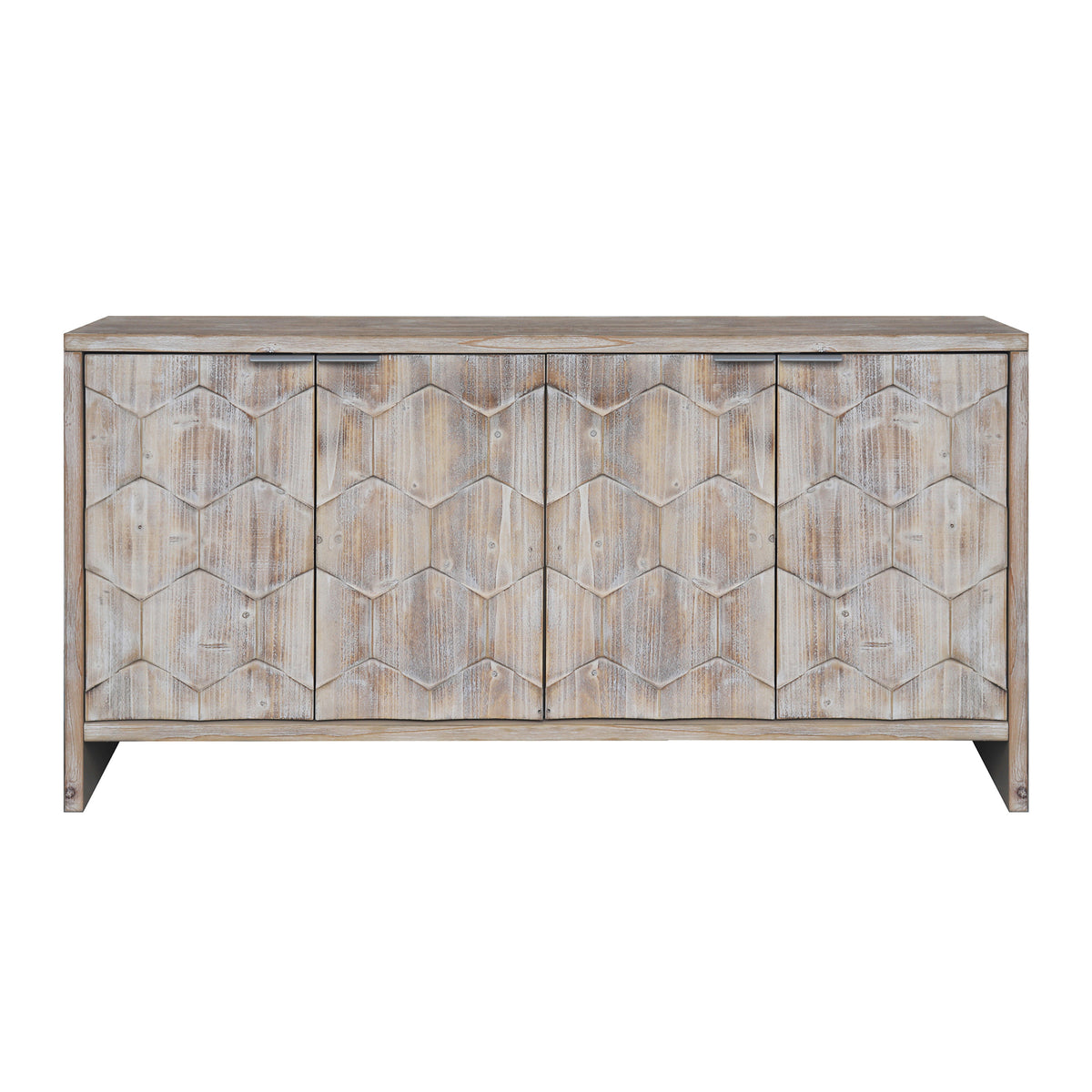 Accent Cabinet Farmhouse Style 4 Door Wooden Cabinet Sideboard Buffet Server Cabinet Storage Cabinet, for Living Room, Entryway, Hallway, Office, Kitchen and Dining Room, Natural Wood Wash W1435P151555-djyc