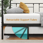 Metal Daybed Frame Twin Size Platform with trundle , No Box Spring Needed Black W840104493-djyc