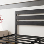 Queen Size Platform Bed Frame with Wooden Headboard, Under Bed Storage, Non-Slip, Noise Free, Easy Assembly, Black W840P164959-djyc