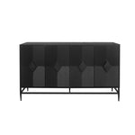 Accent Black Lacquered 4 Door Wooden Cabinet Sideboard Buffet Server Cabinet Storage Cabinet, for Living Room, Entryway, Hallway, Office, Kitchen and Dining Room W1435133315-djyc