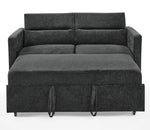 Loveseats Sofa Bed with Pull-out Bed,Adjsutable Back and Two Arm Pocket,Black (54.5"x33"x31.5") W48766865-djyc