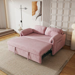Sofa at the Forefront: 54-inch Velvet Pink Sofa Bed for Multi-purpose Living Spaces, Featuring a Retractable Bed W1278127956-djyc