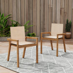 BELFAST DINING CHAIR,Set of 2,Teak Frame+ Beige Textile N762P240699A-djyc