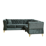 81.5-Inch Chenille Corner Sofa , L-Shaped Sectional Couch, 5-Seater Corner Sofas with 3 Cushions for Living Room, Bedroom, Apartment, Office W834S00264-djyc